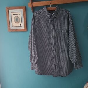 Men's Big And Tall Blue and Black Checkered Shirt Sz 3XT